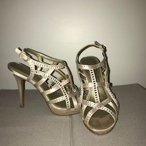 Audrey Brooke Beaded Nude Heels